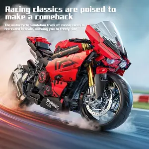 Epic 1:5 Scale Platinum Track Motorcycle Building Set - 2000+ PCS MOC Technic Racing Bike Model Kit, Intricate Details, Adult Collectible Desk Display & STEM Gift for Men & Boys