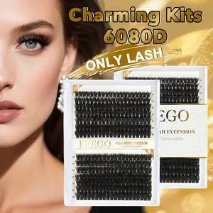 FEEGO Charming 6080D (Only Lash) 280pcs Single Lashes (No Accessories) 10-18mm Epic Volume Developed for Hollywood Special Effects Makeup 20 Washes Without Distortion Single Clusters are Stacked Each Lash is Upturned By 45°, Enlarging the Eyes By 300%