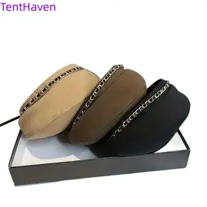 Elegant British Style Beret with Chain Decor - Lightweight Vintage Design for Casual & Formal Wear School Uniform Compatible