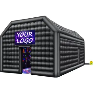 VEVOR Inflatable Nightclub, 26.2 x 19.7 x 13.1 Ft, Blow up Party Tent with Disco Lights & 1100W Blower, Large Inflatable Night Club Tent for Adults, Inflatable House Cube for Wedding Birthday Black