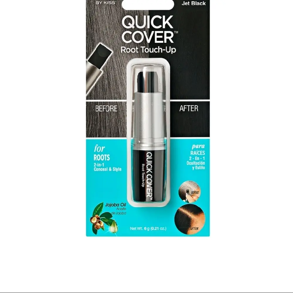 Quick Cover Root Touch Up Stick - Water-Resistant Temporary Gray Hair Concealer with Brush for Roots and Beard