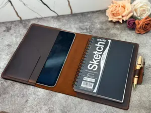 Personalized Refillable Leather Sketchbook Cover