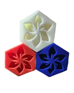 Tropical Flower Sponge in Red, White, Blue or 3 pack Mini Hexagon Shape Foam Hand Carved with flower design CleanTok, SpongeTok Squeeze Sponge, Suds making Sponge, ASMR  Squeezing Foam making sponge, Gift Idea, CleanTok tool,SpongeTok, Made in the USA