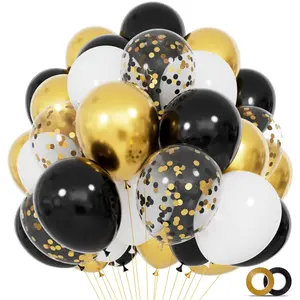 68 Gold Balloons Set, Includes 12 Inch Round Gold Foil Balloon, Perfect for Graduation, Birthday, Wedding Party Decorations