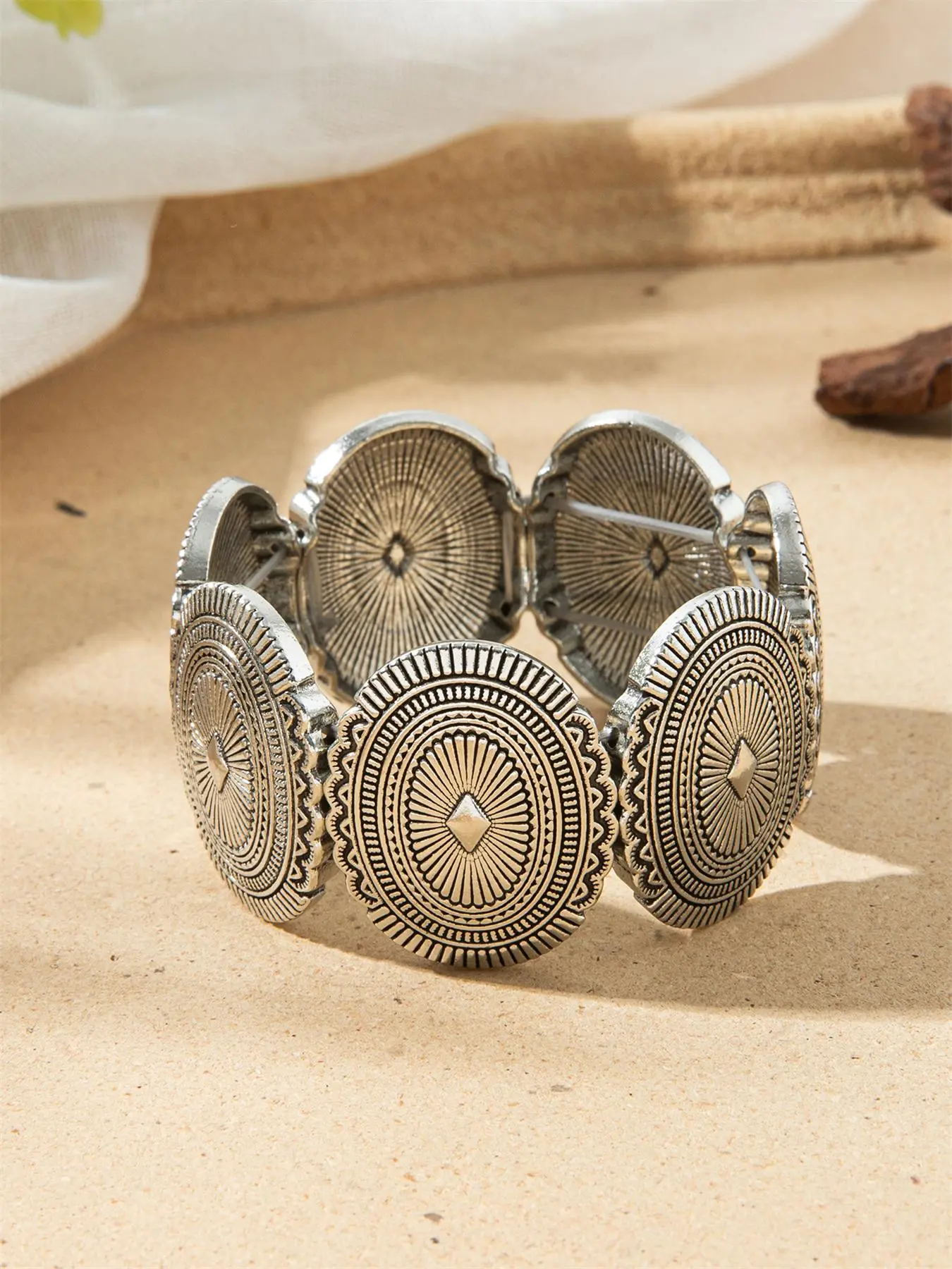 Vintage Western Style Unisex Elastic Bracelet, Pretty Bracelet, 2025 New Style Zinc Alloy Bracelet, Fashionable Boho Style Jewelry for Women & Men, Bangles Bracelets, Bohemian Bracelets