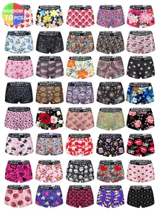 Morvia 10pcs Women's Random Boyshorts Set, Underwear, Comfortable Soft Elastic Waistband, Casual Fitted Design, All Season Wear, Random Prints