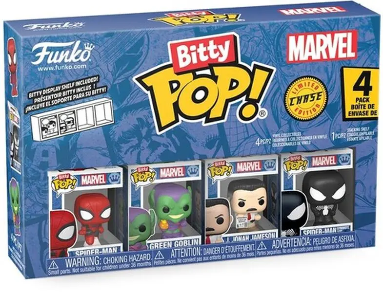 Funko Bitty POP!: Spider-Man 4-Pack Collectible Vinyl Figurine Set, Collectibles for Fans, Collectible For Fans