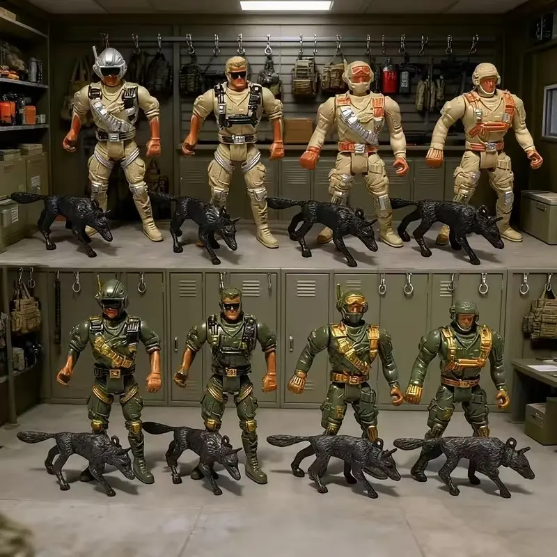 8-Piece Tactical Miniature Figure Set, 5-Jointed Action Figures, Realistic Multi Jointed, Military & Police Models, Perfect Gift for Gamers, Ideal for Various Occasions