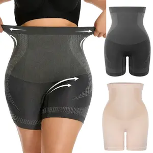 Plus Size Solid High Waist Shapewear Shorts, Casual Comfort  Tummy Control Shaper Shorts for Lady, Women's Minimalist Shapewear Bottoms For All Seasons, Womenswear