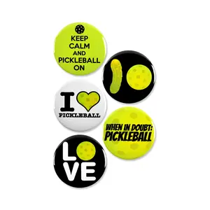 5 Pack - Pickler Preferred Perfect Pickleball Pinback Buttons - 2.25 Inch