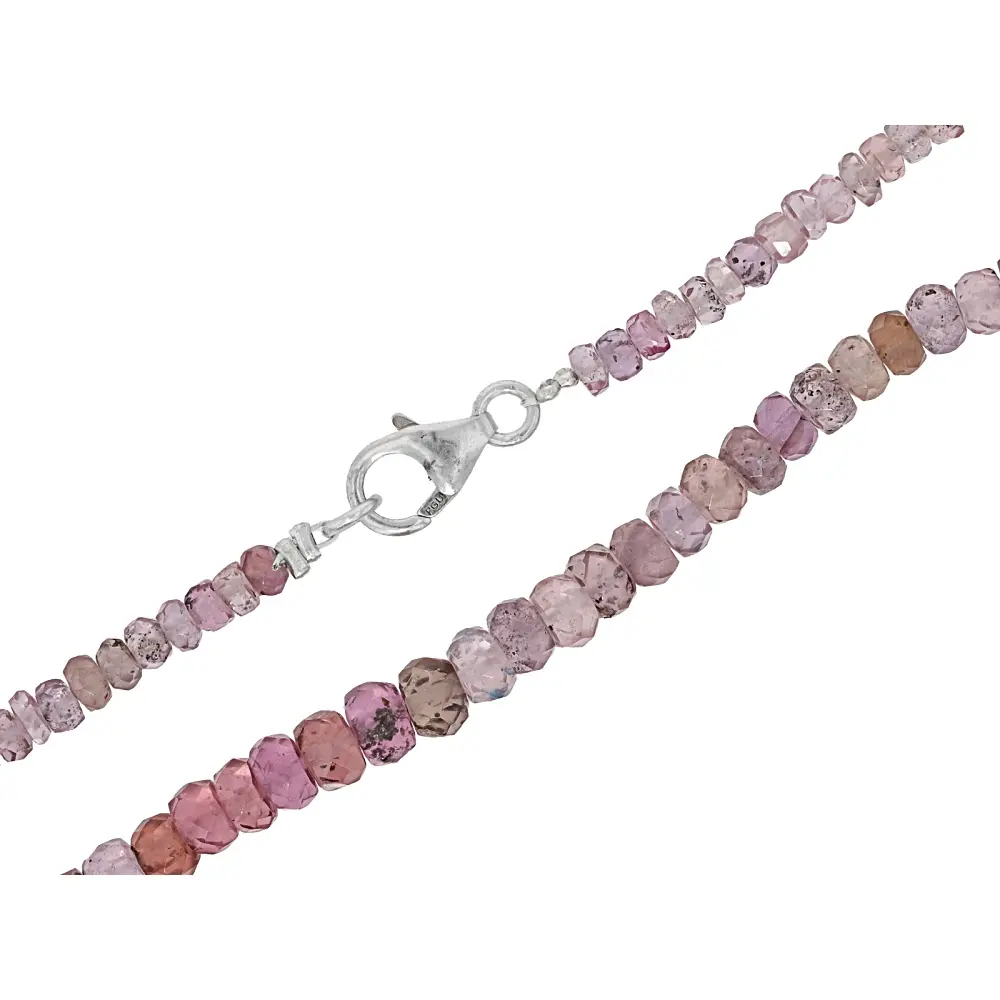 Jewelry DIY JTV Masasi Bordeaux Garnet 3-4mm Faceted Round Bead Strand with Sterling Clasp