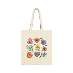 Canvas Halloween Tote Bag Trick or Treat Candy Bag