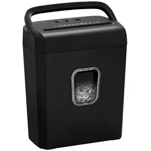Bonsaii C237-B Paper Shredder for Home Use with Handle and 3.4 Gal Wastebasket - 6-Sheet Crosscut and Credit Card Shredder for Home Office