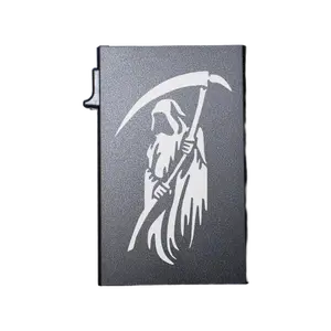 Reaper with Flag- Custom Engraved Metal Ultra Thin Slim Wallet Minimalist Card Case Men Women RFID Card Holder