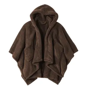 Songling Wearable Blanket Sherpa Poncho Office Work Warm Cozy Shawl Blanket,Plush Cape Wrap for Adults TikTokShopBlackFriday