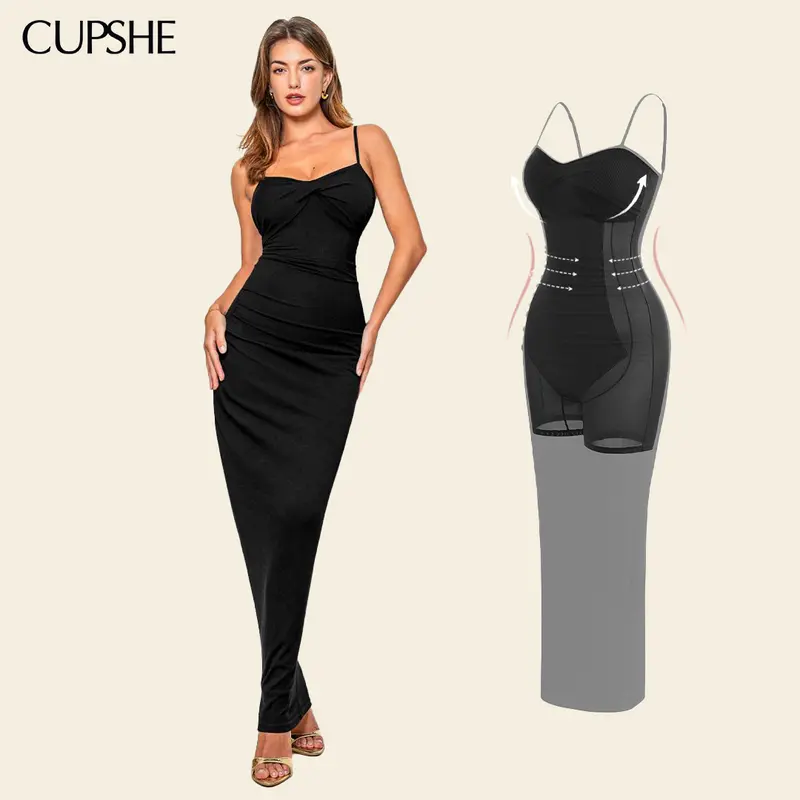 green emerald velvet dress Sleeveless Square Neck Maxi Dress | Built-In Shapewear main image 1