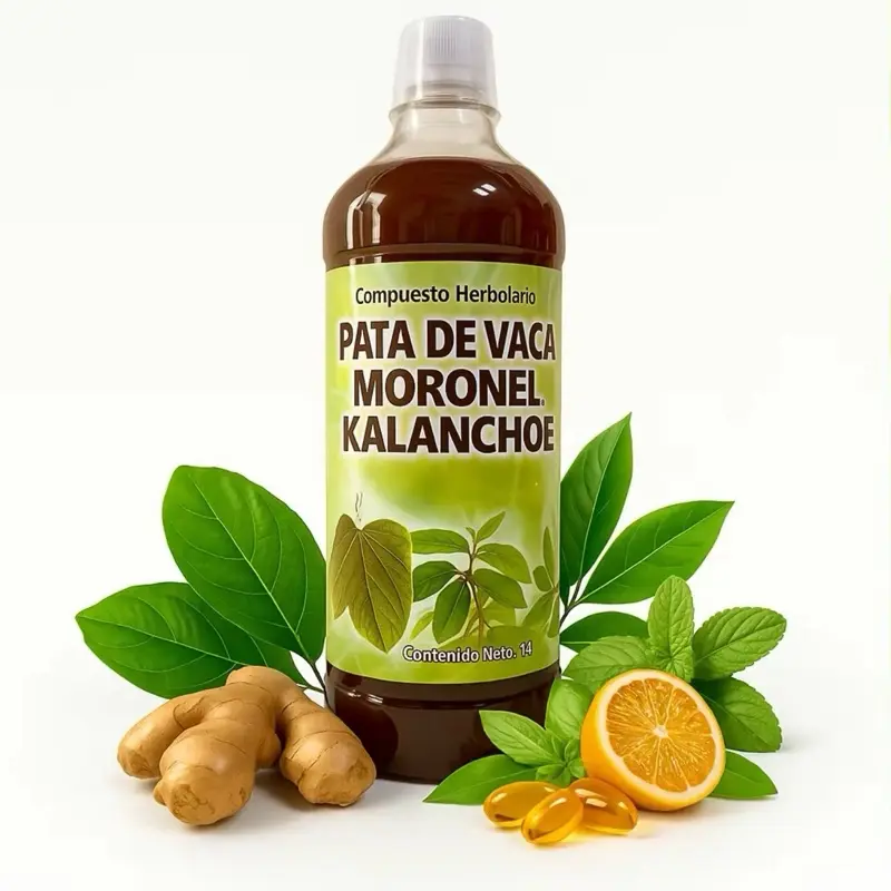 New - Pata de Vaca, Moronel, Kalanchoe - Juice Tonic- Jugo De Pata de Vaca, Moronel, Kalanchoe -   de 1 litro (33.3Fl Oz) Drinks Beverage