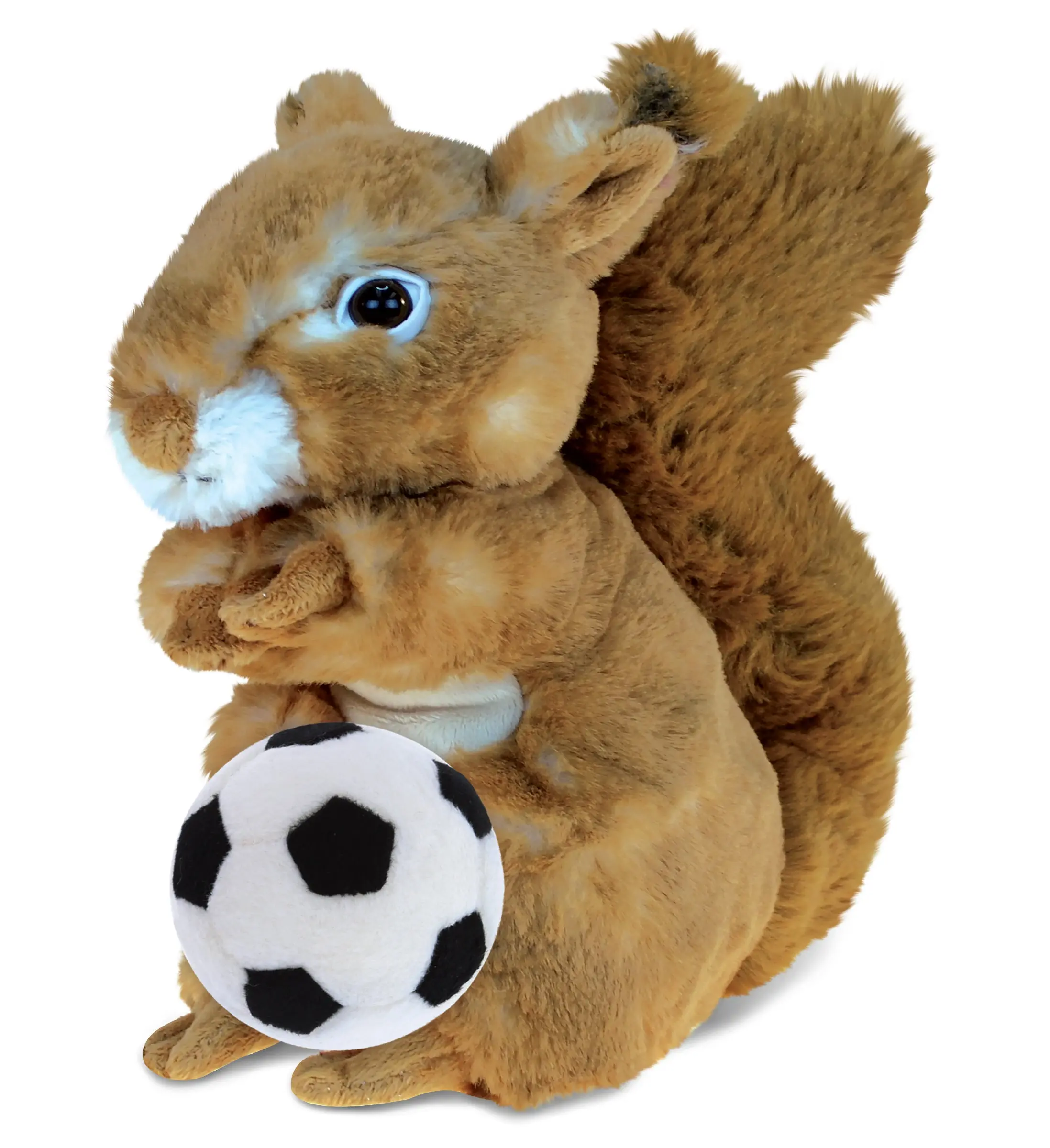 1 Dollibu Squirrel Stuffed Toy, Super Soft Plush Wildlife Doll with Soccer Ball Plush, Sports-Themed Gift for Valentine's Day
