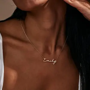 Personalized Script Name Necklace – Custom Cursive Name Pendant for Women, Dainty Gold or Silver Necklace, Handmade Gift Jewelry