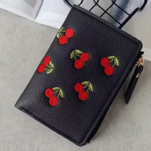 Cherry Embroidery Wallet