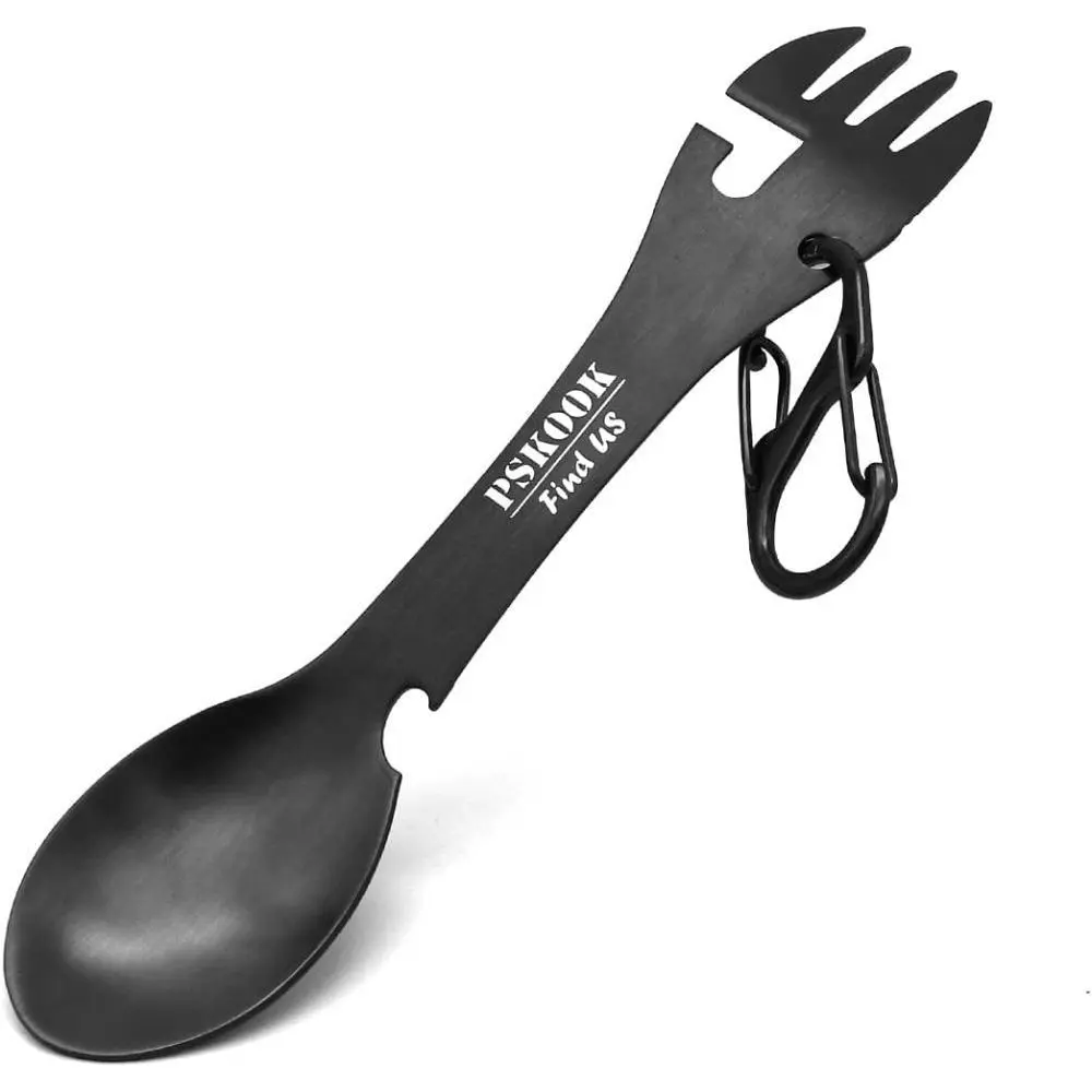 Unisex Spork Multi-Tool, 5-in-1 Stainless Steel Outdoor Utensil with Can Opener, Compact Utility Tool for Camping & Hiking