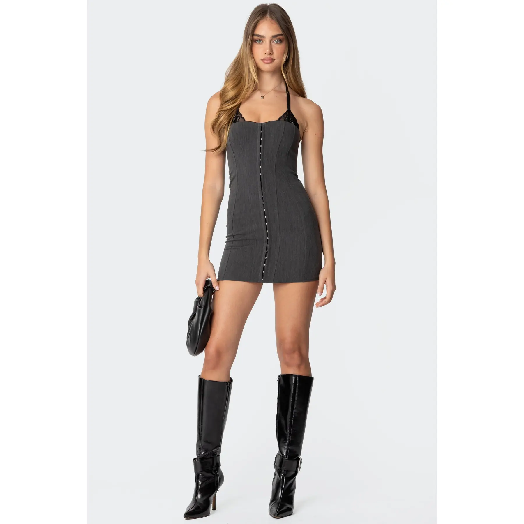 Peekaboo Lace Bra Mini Dress
