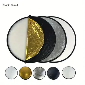Photography Reflector in 30/60/80/110cm Sizes, 5-In-1 Portable Mini Design with Softboard for Outdoor Lighting, Photographic Fill Light