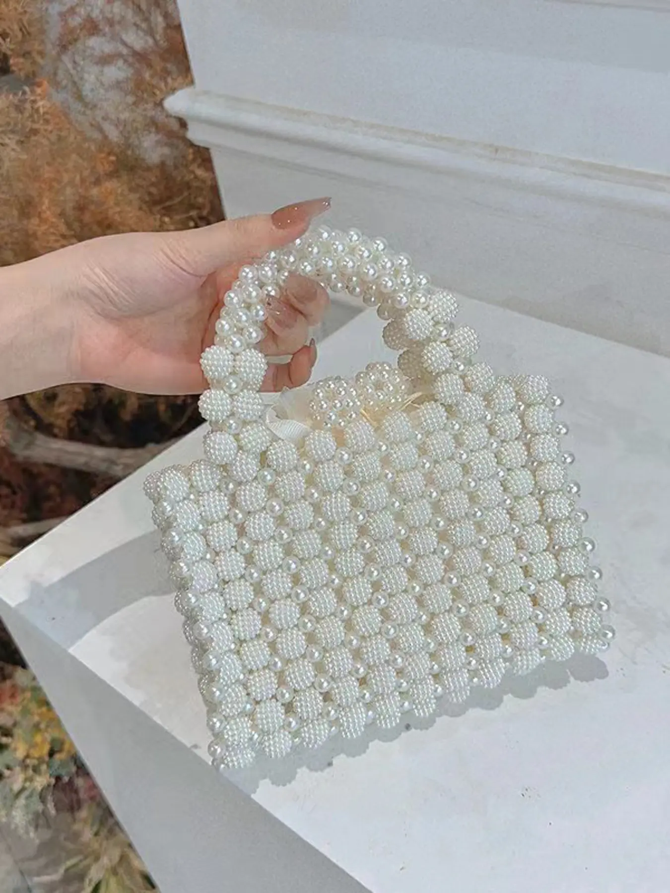 Elegant Style Party Handbag for Women, Artificial Pearl Bucket Bag, Versatile Evening Clutch, Perfect for Weddings, Parties, Birthdays