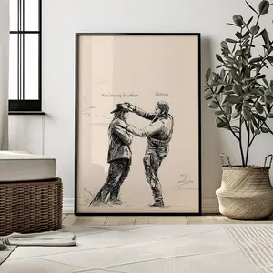 Arthur & John You're My Brother Poster – Red Dead Redemption 2 Sketch Wall Art, Emotional Western Outlaw Print for Gaming Rooms.1 - (Unframe)