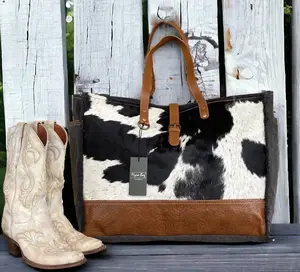 Large Cowhide Weekender Tote - Vacation Bag - Cowhide Travel Bag - Oversized Tote