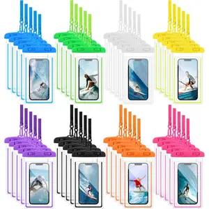 Universal Waterproof Phone Pouch, Multicolor Waterproof Case Comp Compatible with iPhone 15 14 13 Pro Max XS Plus, Waterproof Phone Case Dry Bag with Phone Lanyard, Waterproof Phone Pouch
