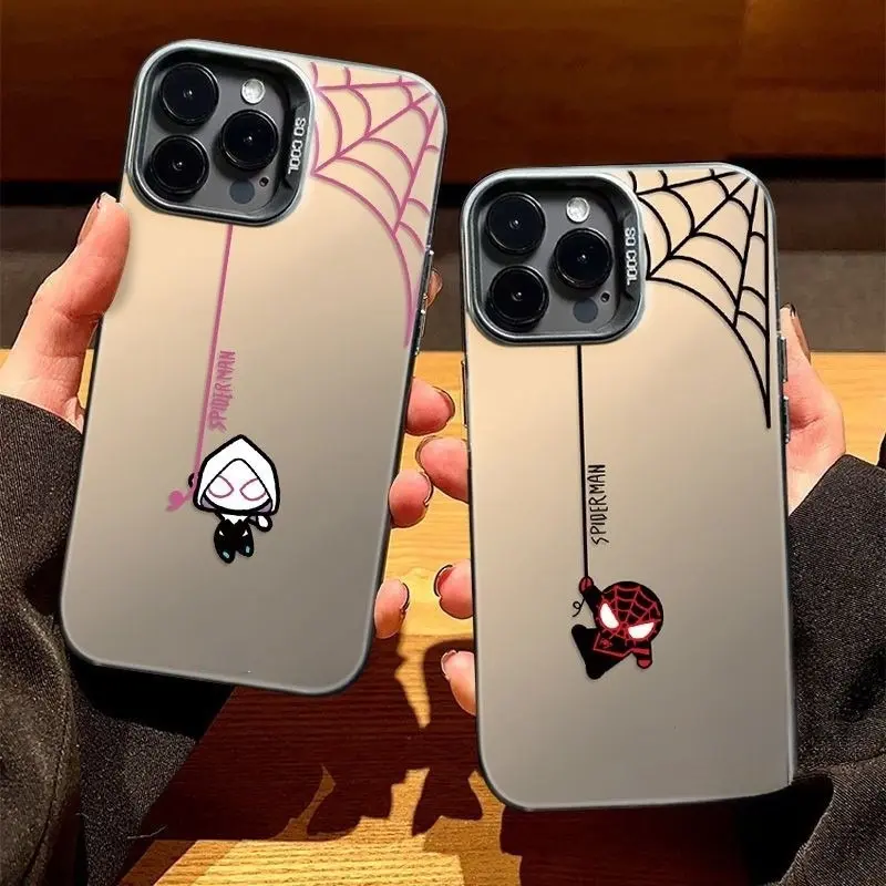 Cute Sp55der Hero Phone Case – Cartoon Web Swing Design | Kawaii Protective Cover | Compatible With iPhone 11–17
