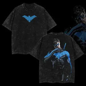 Vintage Nightwing Graphic Tee Tales of the Teen Titans #44 Dick Grayson Comic Double Printed Oversized Acid Washed Streetwear Top Lightweight Unisex Hero Verse Apparel