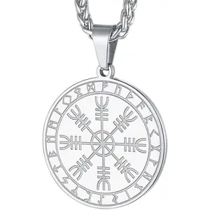 Viking Thor's Hammer Talisman Necklace for Men, Vintage Norse Mjolnir Amulet Pendant with Sturdy Wheat Chain, Stainless Steel Jewelry (Gift Box)