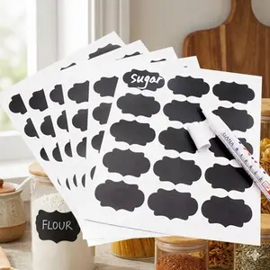 Waterproof Removable Chalkboard Labels for Jars, Diy crafts 7 home organization. Reusable, Self-Adhesive, Kid-Friendly. Perfect for Glass Containers, Office Supplies, Wall Decor, Memo Notes.