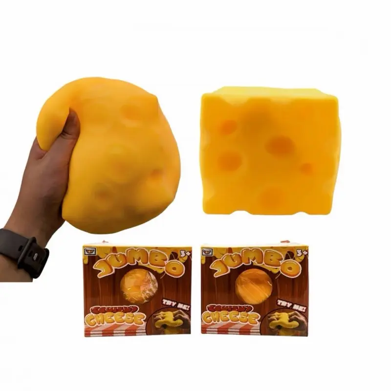 Jumbo Squishy Cheese Toy, Sensory Stuff Fidgets Squishies, New Needohs, Easter Gifts for Kids, Classic Novelty Squishy Toy for Hobbies squeeze stretch fidget yellow