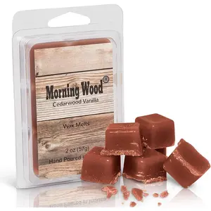 -Morning - Cedarwood Vanilla Scented Wax Cubes - Maximum Scent Cedarwood Wax Melts -  Scent Melts-   Ambience Without Flame Soot - 1 Pack - 6 Cubes- 2 oz