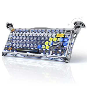 GravaStar Mercury K1 Pro -  Interstellar Silver Wireless Mechanical Gaming Keyboard, 75% Layout RGB Custom Keyboard, Hot-Swappable Linear Switches – Aluminum Alloy, Interstellar Silver Brushed Metal Look