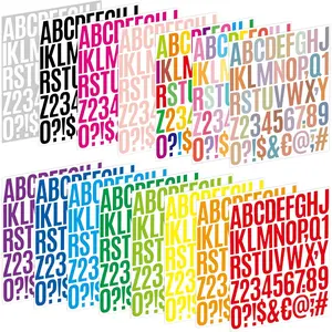 15 Sheets 750 PCS 2 Inch Vinyl Alphabet Number Letter Stickers Self Adhesive for Water Bottles Scrapbooking Cup Mailbox Crafts Bulletin Board Classroom Decor Multicolor
