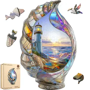Selected Gifts for Mother's Day Delobil Premium Thick Puzzles for Adults with Puzzle Saver, Unique Adult Jigsaw Puzzles, Brain Teaser Family Game Gift, Leisure Time Fun Challenge & Stress Relief-Shell Landscape 02-200pcs