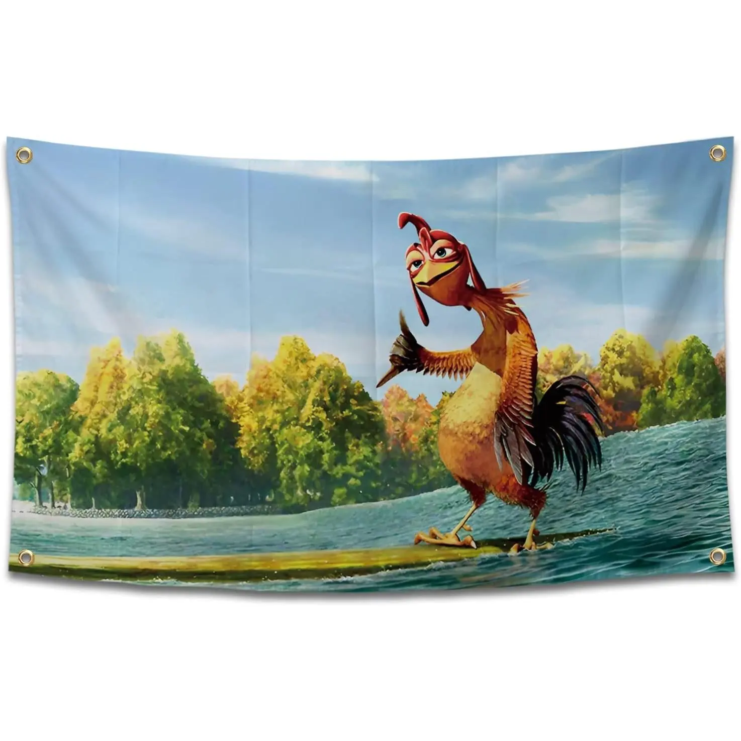 Chicken Flag Funny Poster Durable Man Cave Wall Flag with 4 Brass Grommets  Tapestry for College Dorm Room Decor,Outdoor,Bedroom, Parties gifts, travel, filming,events,festivals.. high-resolution bannerchic design  room bedroom, Wall Tapestry Room, Tapest