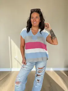 Easy Flow Striped Knit Top