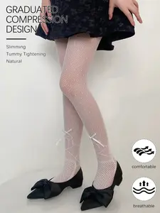 Jk Bow Mesh Stockings, Lolita Summer Thin Underwear Socks, Versatile Slimming Silk, Boho Style, Fitted Design