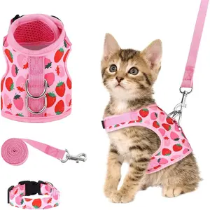 Cat Harness and Leash Set Cat Vest Harness Pet Leash and Collar Set Pet Harness for Kitties Puppies Small Pets Outdoor Walking, X-Small nest