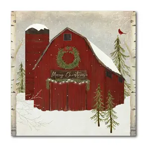 Courtside Market Snow Barn  24x24 Canvas