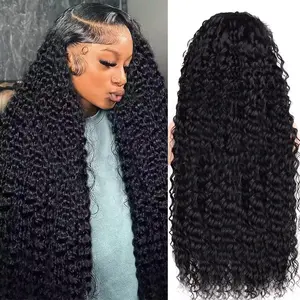 [30 inch only $99] Deep Wave HD Lace Front Wigs Human Hair 13x6 Pre Plucked Brazilian Hair for Women Natural Black