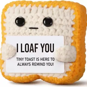 Adorable Romantic Valentine's Day Gift, Anniversary Couple Birthday Present, Desk Decoration, Cute Knitted Toast Design
