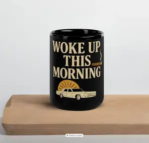 Woke Up This Morning Mug – Sopranos-Inspired Coffee Cup, Mafia Aesthetic Ceramic Mug, Cigar & Cadillac Design, Retro Mob Drama Gift 11 oz