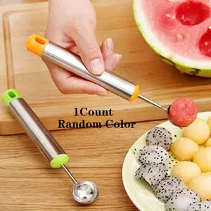 Random Color Fruit Baller Tool, 1 Count Portable Stainless Steel Fruit Baller, Fruit & Vegetable Utensils for Home Kitchen, Kitchen Gadget