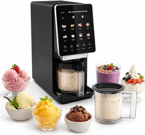 Ice Cream Maker & 10-in-1 Frozen Treat Maker, 20 oz 1 Pint, Mix-In + Re-Spin for Creamy Texture, Gelato, Sorbet, Slushie, Frozen Yogurt & Smoothie Bowls Machine for Homemade, Recipe Guide